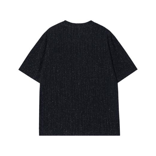 T1087夏季新款高弹亮片男士短袖百搭潮流做旧上衣宽松休闲时尚T恤 商品图1