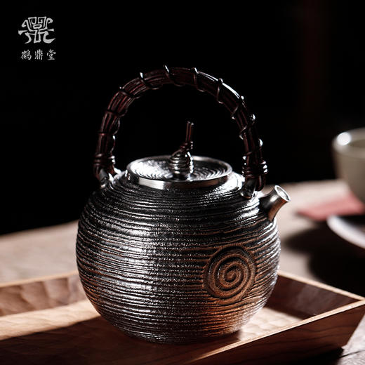 鹤鼎堂闻天系列照明螺旋纹大号汤沸（银色）（缺货） 商品图0