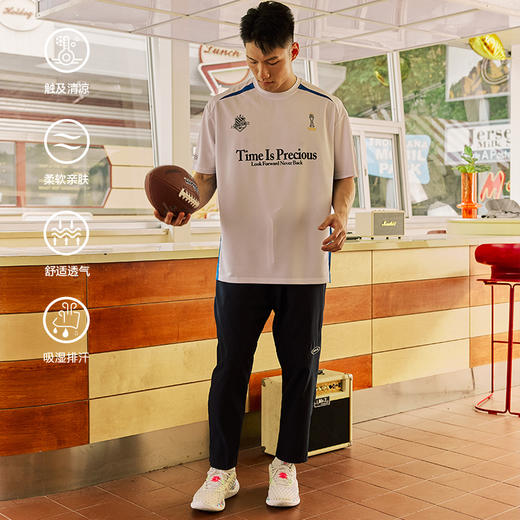 LUSHISI「轻盈透气」四面弹快感拉链九分训练休闲长裤男暗夜线条 商品图3