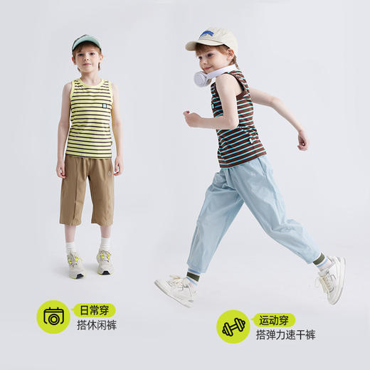 【40S精梳棉 绵软不易起球】儿童夏日条纹背心PXB2401 商品图1