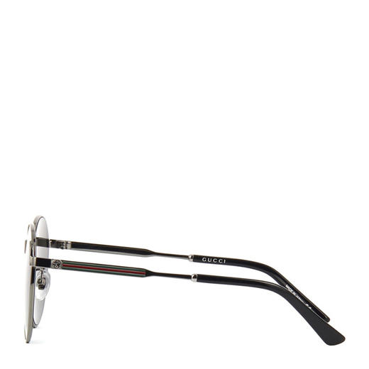 Gucci 经典绿红织带镜腿圆形柔美新款太阳镜 商品图1