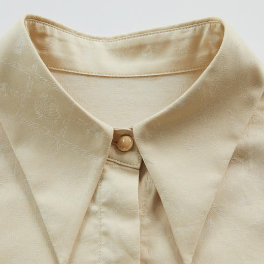 谜底提花衬衫长袖女2024秋季新款通勤风百搭合体衬衣247MC5208 商品图3