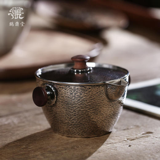 鹤鼎堂闻天系列東池东池横纹急须（银色）（缺货） 商品图0