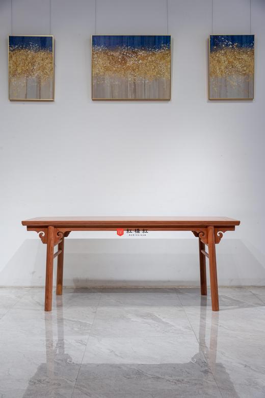红桥红  家具严选  缅甸花梨（大果紫檀）【198圆腿云牙 画案  独板】 商品图0