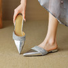 OLD大码包头半拖鞋女外穿2024夏季新款凉鞋时尚尖头懒人平底穆勒拖鞋 商品缩略图3