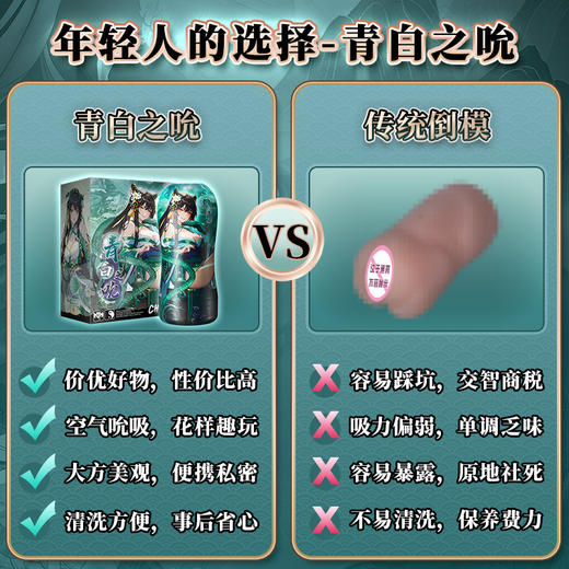 【男用器具】撸撸杯 青白之吮 仿真名器空气夹吸情趣男用自慰飞机杯 商品图1