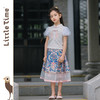 littletime女童纯棉短袖新中式t恤夏2024新款团花盘金绣儿童上衣 商品缩略图1