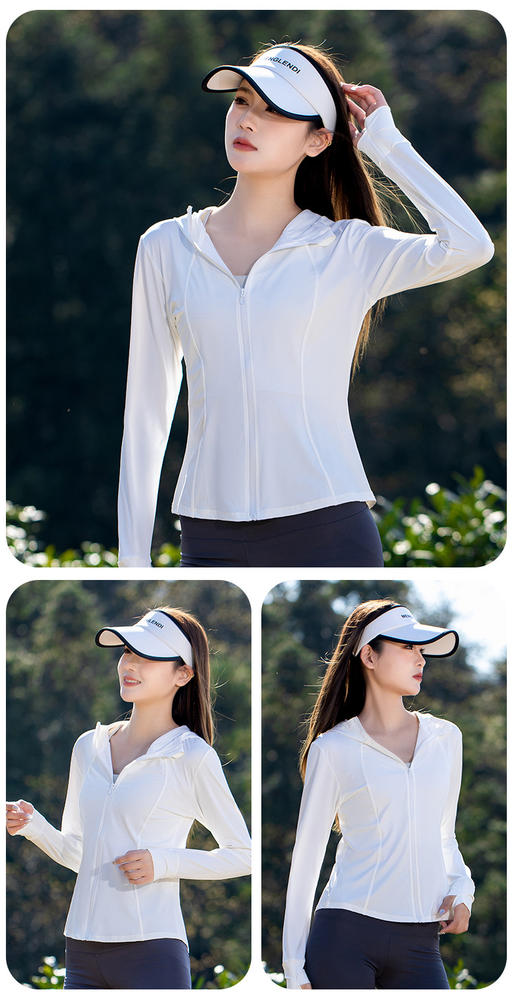 凉感0.25防晒衣UPF50+带帽长款修身显瘦防晒服透气冰丝皮肤衣女_HLY 商品图4