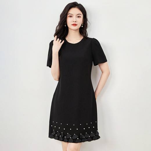 重工钉珠法式气质轻奢高级显瘦连衣裙夏新品WLZD2421507 商品图2