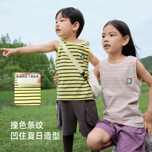 【40S精梳棉 绵软不易起球】儿童夏日条纹背心PXB2401 商品图2