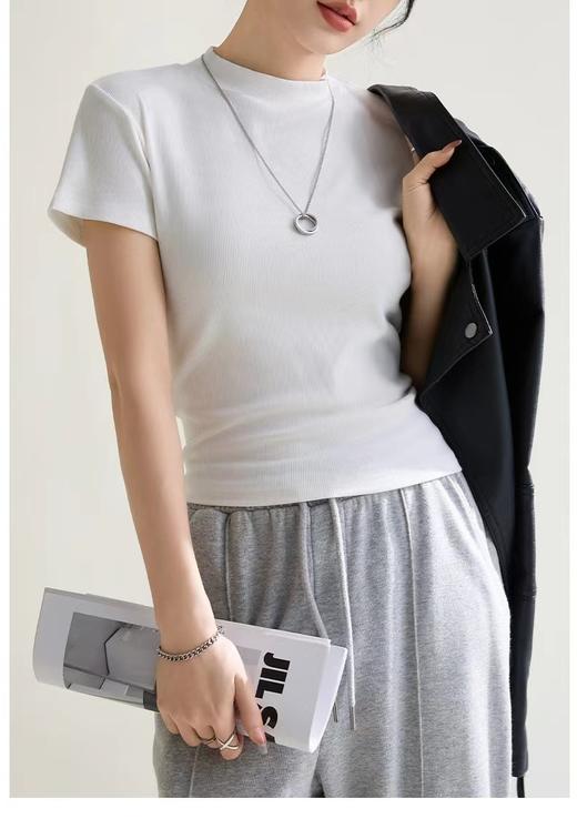 心水显瘦小螺纹经典款短袖纯色舒适打底tee！ 商品图10