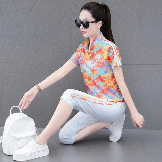 新款冰爽夏季运动七分裤套装MY7369 商品图1