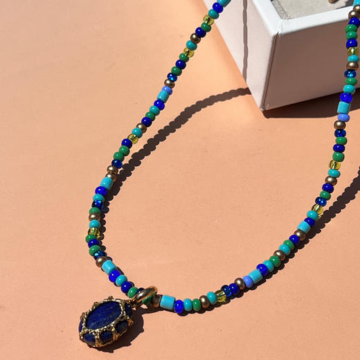 北京仓｜Boks&Baum-LISBOA STONES-加勒比海 青金石 项链［法国设计师］ 商品图0