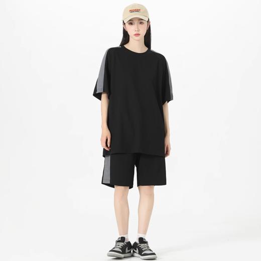 冰感情侣斯辰唯佳套装宽肩极简T恤+休闲短裤两件套 潮牌情侣装健身篮球服宽松上衣五分袖#异业福利 商品图4