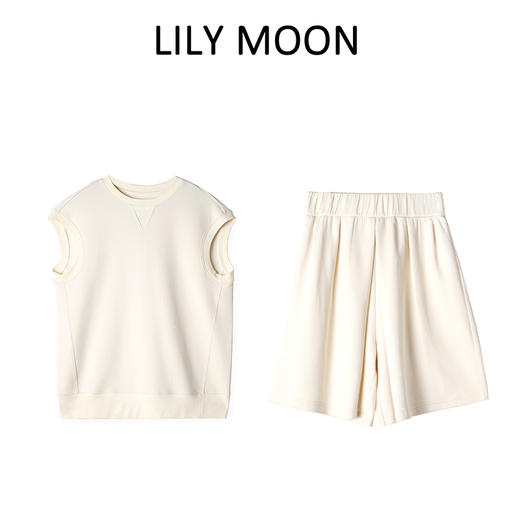 LILYMOON 【大牌开发款】夏季新款轻解构莫代尔+醋酸索罗娜无袖套装宽松休闲时尚简约 商品图7