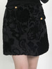 微瑕秒杀| 盛唐牡丹|真丝丝绒纯黑短裙[特价品](特殊商品不退不换) 商品缩略图0