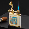 JIFENG季风雪茄单火直冲防风打火机超大贵气龙图腾雕花礼盒包装 商品缩略图0