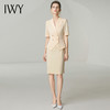 IWY/杏黄色短袖连衣裙女夏季高级感新款裙子职场前台职业OL裙子242027Q1 商品缩略图3