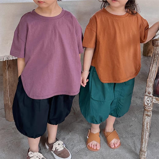 裁缝学苑TQ53新款2022韩国童装纯色短袖纸样 儿童t恤服装打板裁剪 商品图0