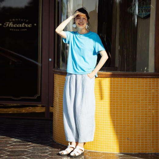 绽放旅行女装391朵/高端汉麻棉针织t恤2024新款飞鸟绣花棉麻上衣 商品图1