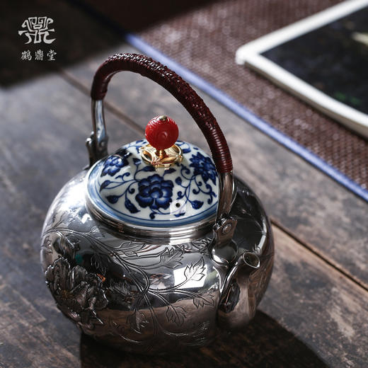 鹤鼎堂闻天系列闻天鱼丽錾刻繁花似锦汤沸（银色）（缺货） 商品图2