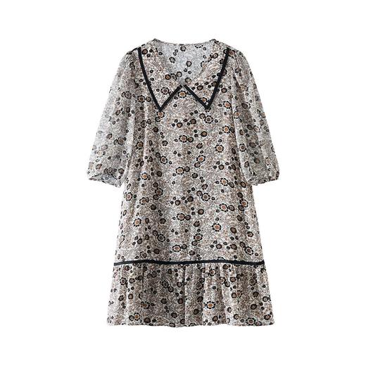 WM 2024年春夏新款小个子翻领真丝桑蚕丝连衣裙 商品图4