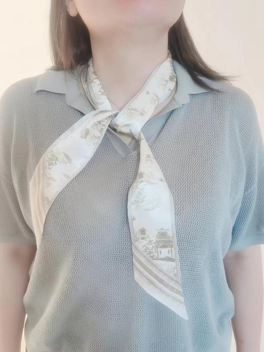 零字纹印花真丝飘带 商品图0