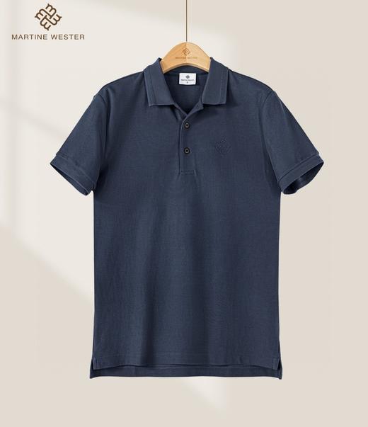 Martine Wester 男70支全棉双股珠地棉横机领短袖POLO  11013031 商品图2