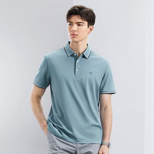 【不变形领】【丝光棉】柒牌翻领短袖polo衫男2024夏季新品商务休闲男士T恤薄126T70300 商品图1