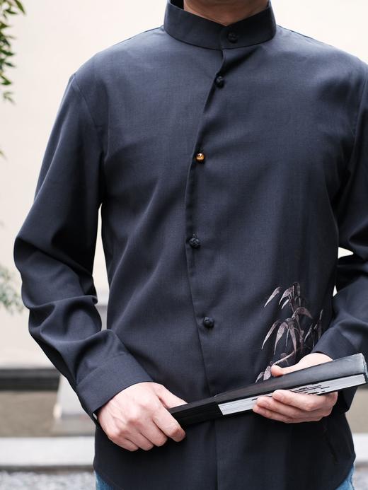 微瑕秒杀| 盛唐牡丹 |市隐系列男女同款进口羊毛竹纹衬衣外套[特价品](特殊商品不退不换) 商品图0