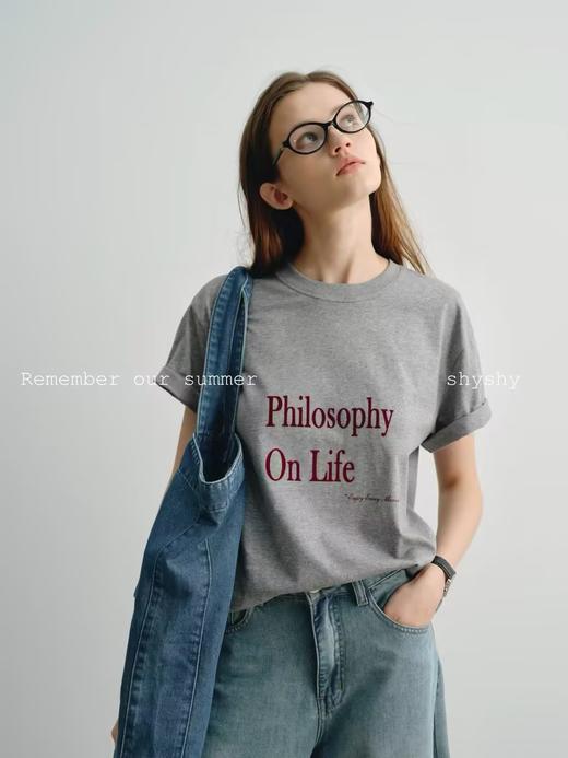 shyshystill/shy202404028/柔软棉质感植绒工艺印花短袖 商品图3