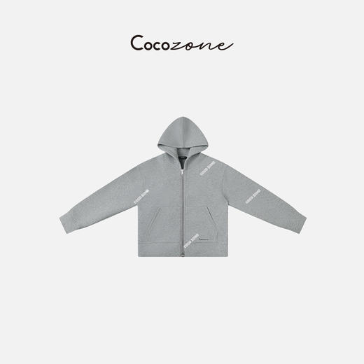 COCO ZONE 美式廓形灰色连帽百搭双头拉链外套 23C30326 商品图1