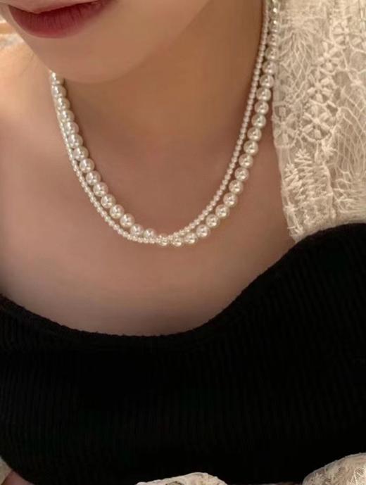 澳白平替宝藏款❗️双层多种戴法施华洛姆贝粉合成珍珠项链 商品图5
