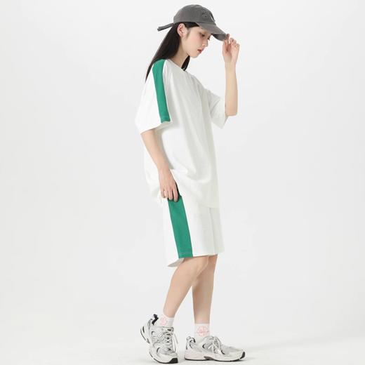 冰感情侣斯辰唯佳套装宽肩极简T恤+休闲短裤两件套 潮牌情侣装健身篮球服宽松上衣五分袖#异业福利 商品图1