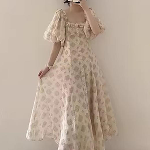 裁缝学苑AS257法式复古方领大摆裙连衣裙纸样收腰茶歇裙打版裁剪样板 商品图5