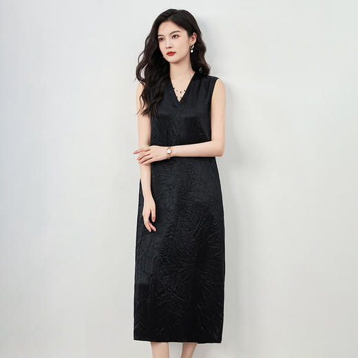 醋酸简约时尚裙，百搭慵懒休闲风连衣裙WLZD2421108 商品图2