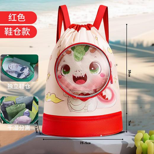 【大容量出游 萌趣游泳包】儿童游泳包 学生可爱卡通双肩背包 男女手提双层 干湿分离防水收纳袋-QQ 商品图11