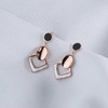 【宏艺珠宝】午夜黑茶 高级感日常百搭耳饰·银s925耳饰 商品缩略图0