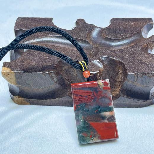 血石无事牌 尺寸约3.5-4cm（款式随机结缘，默认打孔配手工绳/颜色花纹各异） 商品图4