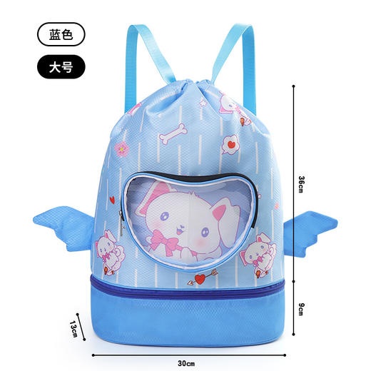 【萌趣卡通，夏季玩水游泳装备收纳】儿童游泳包 干湿分离 防水收纳袋 男女童便携背包 可爱卡通沙滩双肩包-QQ 商品图6