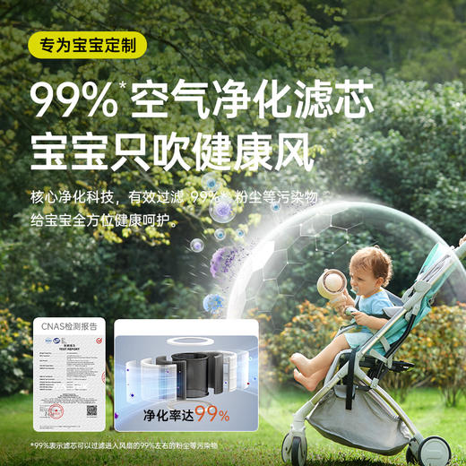 几素高速节能婴儿车小风扇八爪鱼无叶可摇头空气净化充电便携式驱蚊静音户外桌面儿童宝宝手推车婴儿床防夹手 商品图3