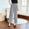 OLrain欧芮儿灰色高腰休闲裤女夏季2024年新款通勤时尚百搭九分裤 商品缩略图2
