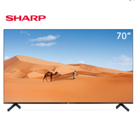 夏普(13431)4T-C70B7CA 70英寸4K全面屏日本原装面板 2+16G 杜比音效 HDR10智能平板液晶电视