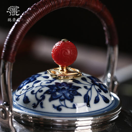 鹤鼎堂闻天系列闻天鱼丽錾刻繁花似锦汤沸（银色）（缺货） 商品图3