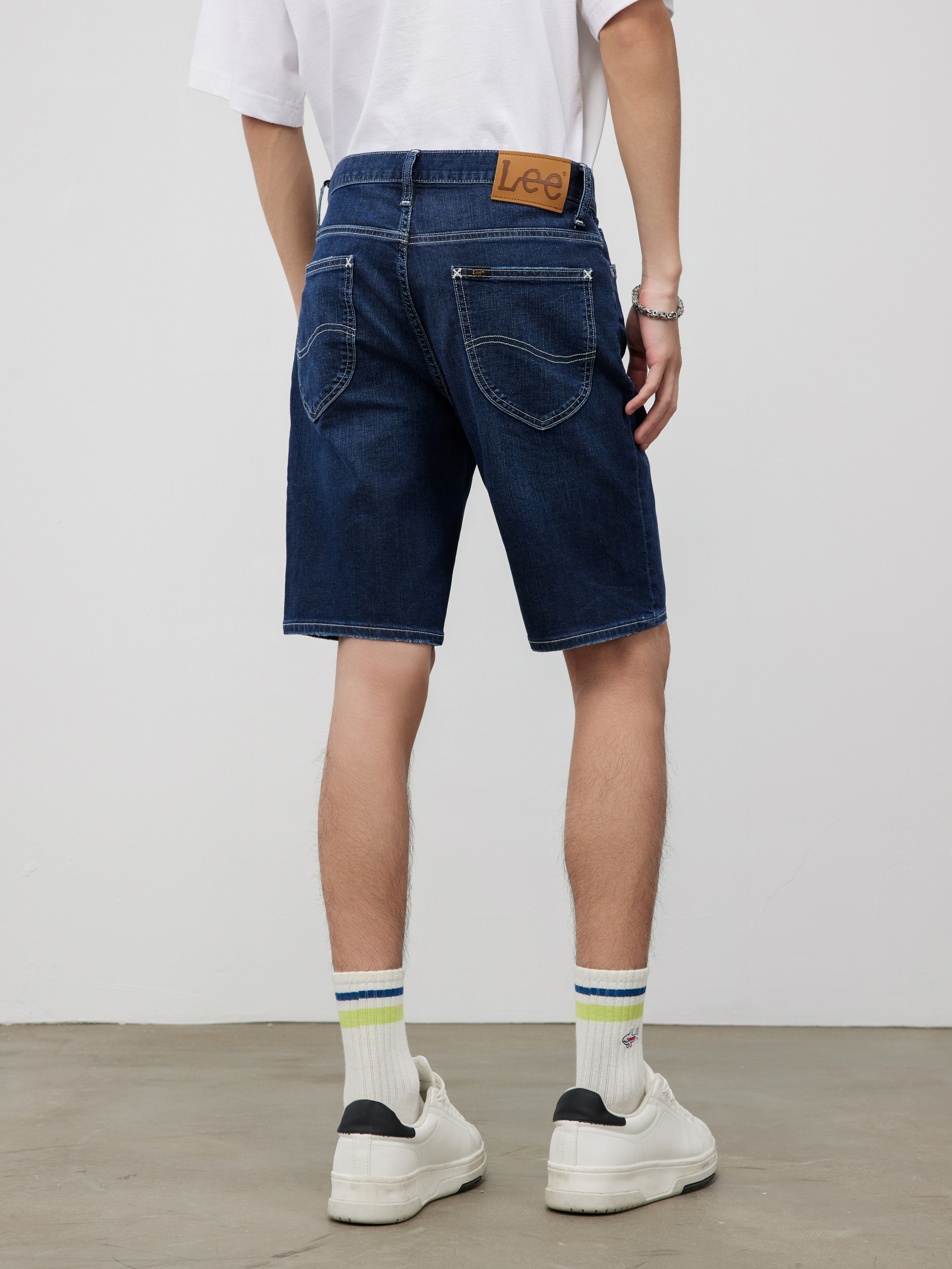 lee商场同款春夏深蓝色男士牛仔短裤lmb2419023hn00fa02971