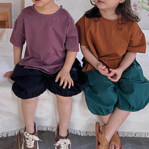 裁缝学苑TQ53新款2022韩国童装纯色短袖纸样 儿童t恤服装打板裁剪 商品图2