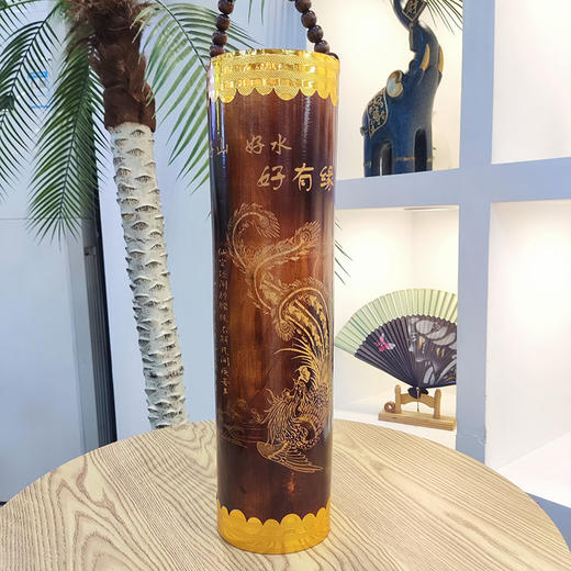 特大雕刻洞藏老酒桂花酒三花酒1000ml竹筒酒  富江 商品图2