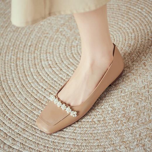 【预售5天】休闲方头粗跟低跟鞋，串珠舒适柔软奶奶鞋单鞋YS&YSD4142 商品图3