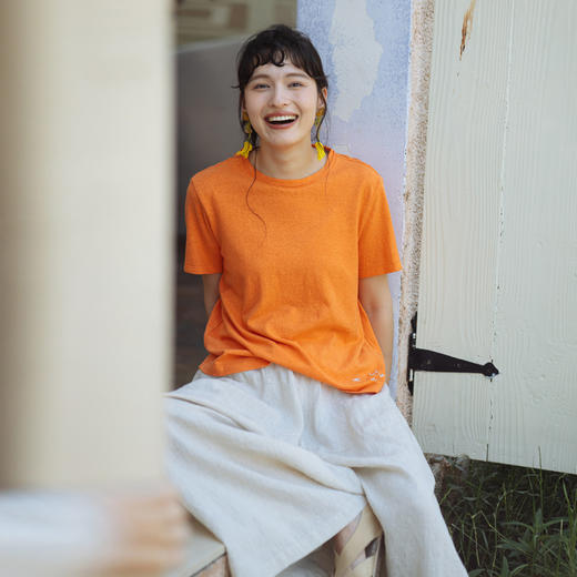 绽放旅行女装391朵/高端汉麻棉针织t恤2024新款飞鸟绣花棉麻上衣 商品图2