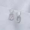 【宏艺珠宝】渔光曲 法式轻奢气质小众方形贝母高级感通勤百搭小巧耳饰·银s925耳饰 商品缩略图0